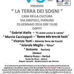 VerSud presenta 'La Terra dei Sogni', lunedì 25 gennaio ore 19 alla Casa della Cultura (Pianura)