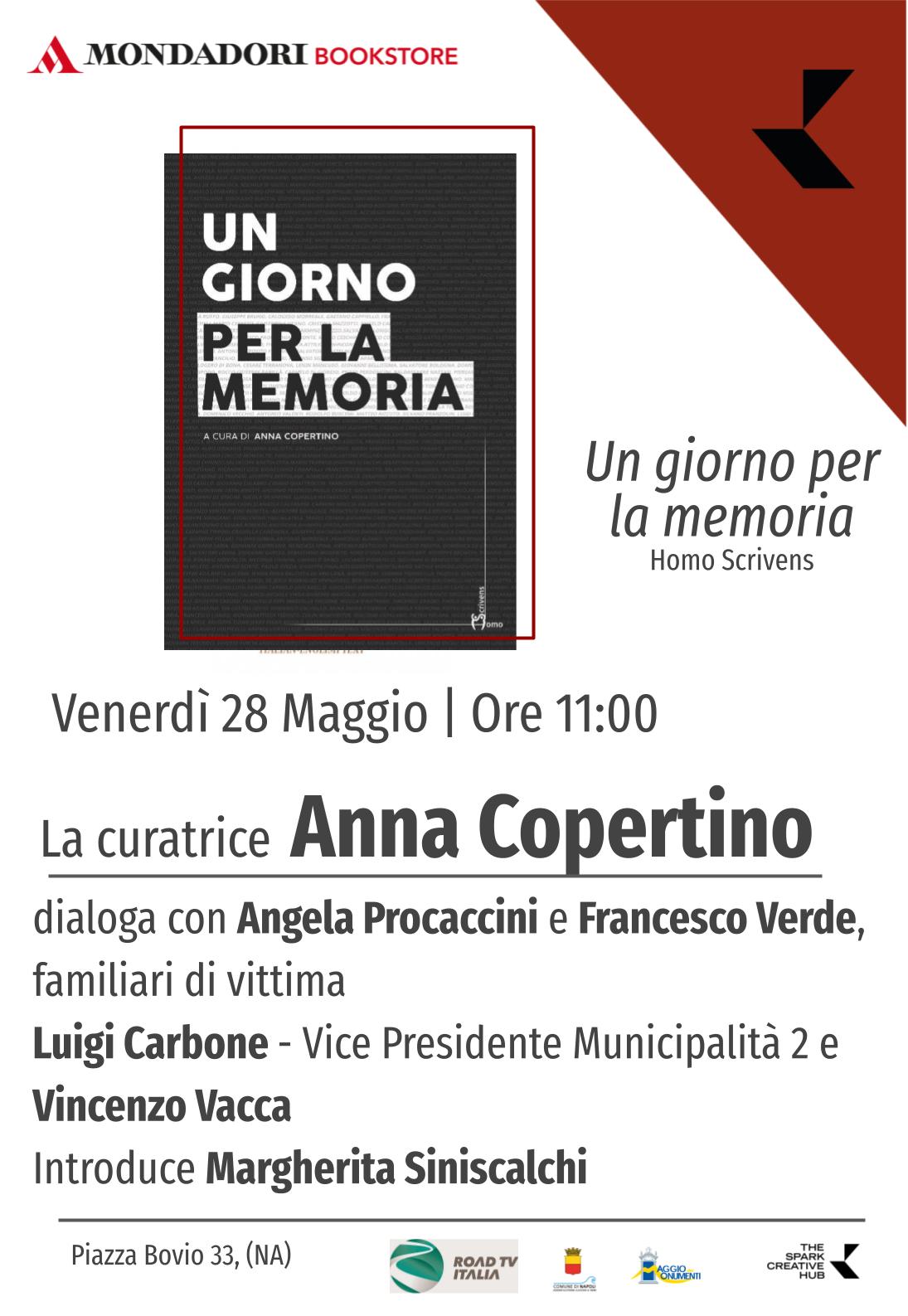 Un giorno per la memoria: presentazione venerdì 28 maggio