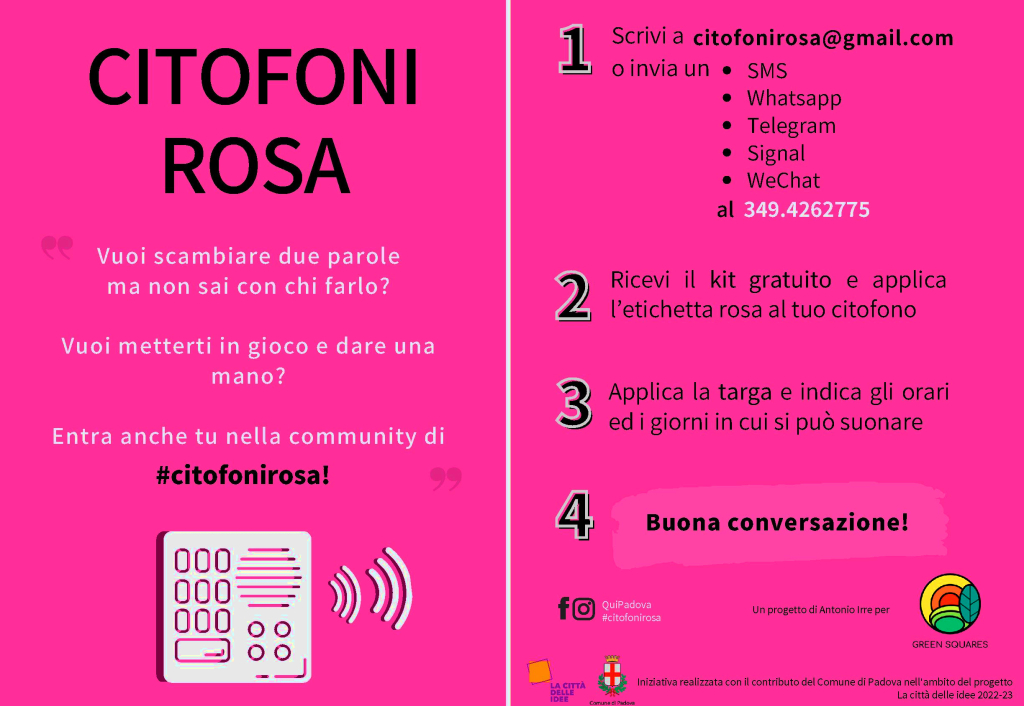 “Citofono rosa”, il progetto inclusivo contro la solitudine
