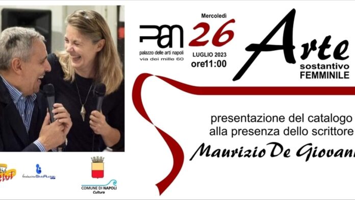 Maurizio de Giovanni al PAN per la presentazione del catalogo di Arte Sostantivo Femminile