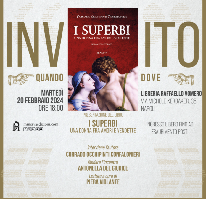 Libreria Raffaello, il 20 febbraio presentazione del libro "I Superbi" di Corrado Occhipinti Confalonieri