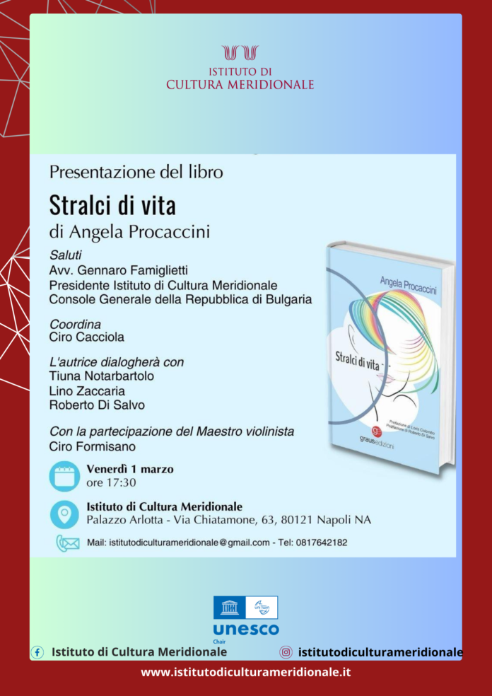 Istituto di Cultura Meridionale, 1 marzo presentazione del libro 