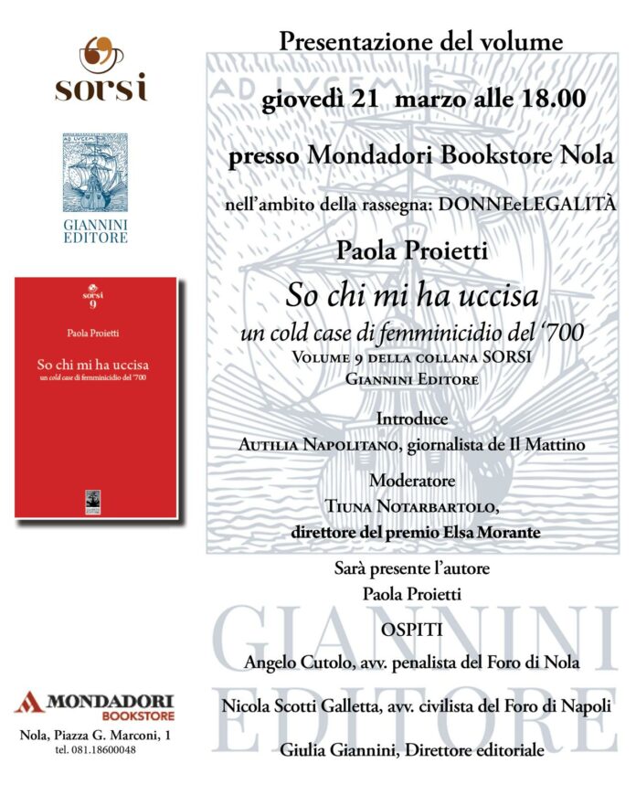 Paola Proietti presenta “So chi mi ha uccisa” alla Mondadori di Nola