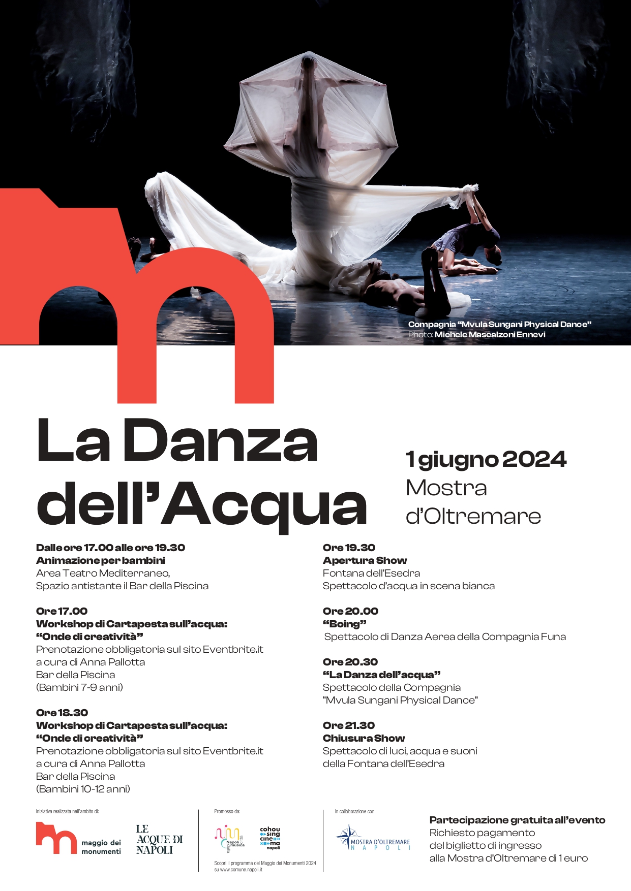 Maggio dei Monumenti, sabato 1 giugno "La danza dell'Acqua" nella Mostra d'Oltremare