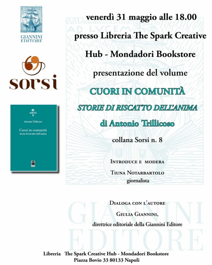 “Cuori in comunità”, il giornalista Trillicoso presenta il suo libro da The Spark