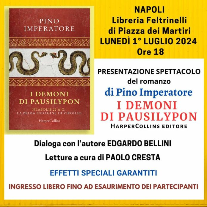 "I Demoni di Pausilypon", 1° luglio presentazione spettacolo del romanzo di Pino Imperatore alla Feltrinelli