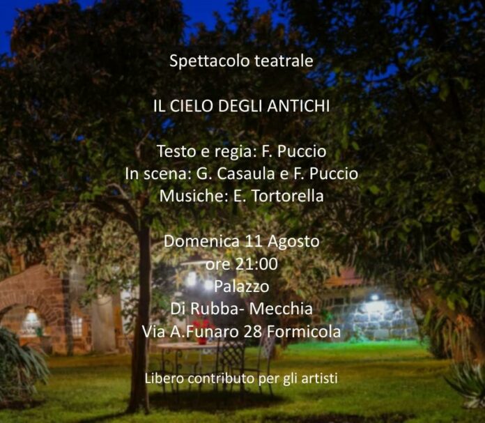 "Il Cielo degli Antichi" di Francesco Puccio: domenica 11 agosto a Formicola