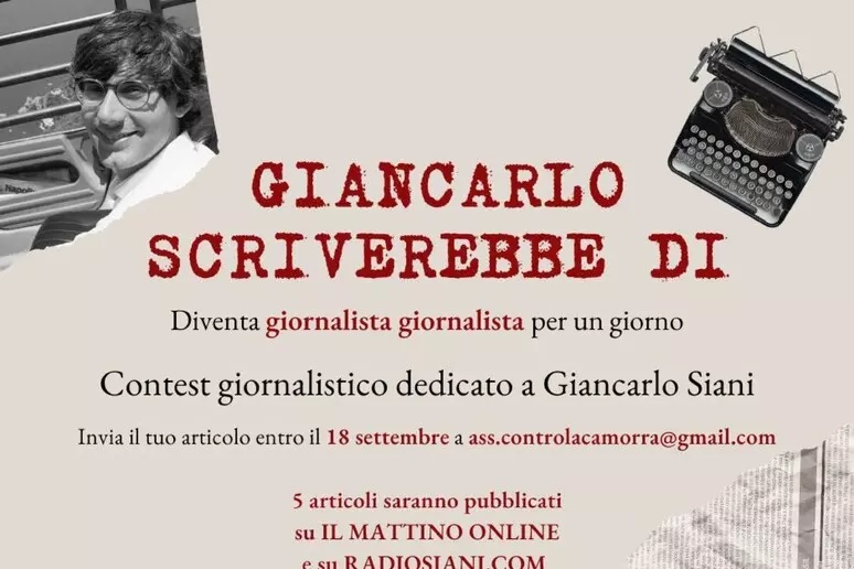 Giancarlo Siani, contest per aspiranti giornalisti a 39 anni dalla morte