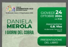 “I giorni del cobra” di Daniela Merola, presentazione il 24 ottobre presso “Giambattista Vico”