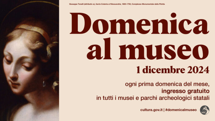 Torna #domenicalmuseo: il primo dicembre ingresso gratuito nei musei e nei parchi archeologici statali