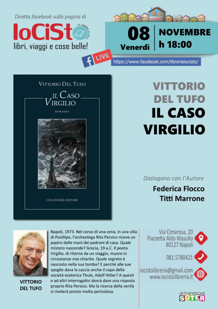 Libreria IoCiSto, venerdì 8 novembre si presenta "Il caso Virgilio" di Del Tufo