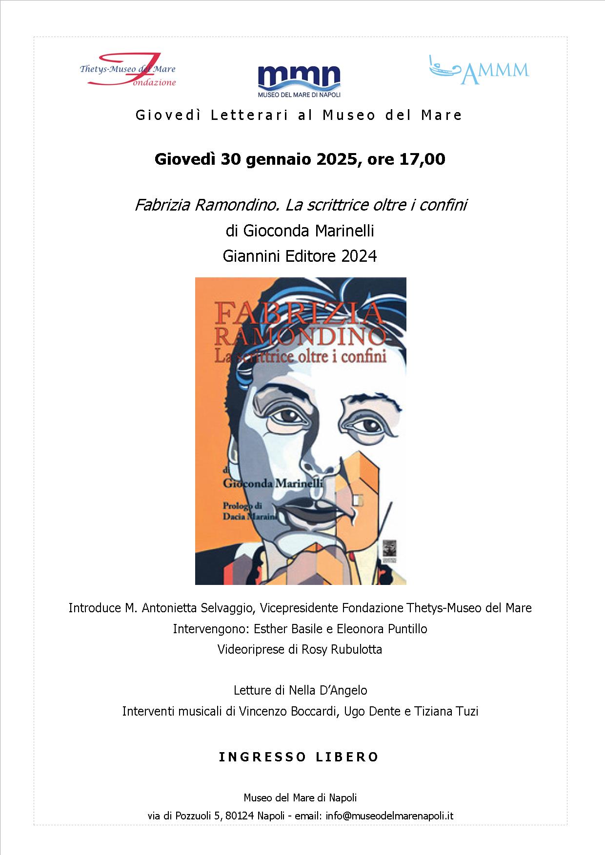 Al Museo del mare Gioconda Marinelli presenta “Fabrizia Ramondino”