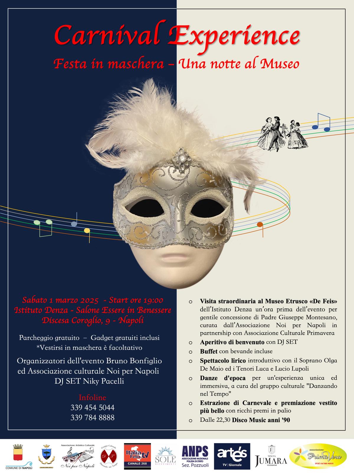 Carnival Experience – Una Notte al Museo: un evento esclusivo tra arte, musica e divertimento