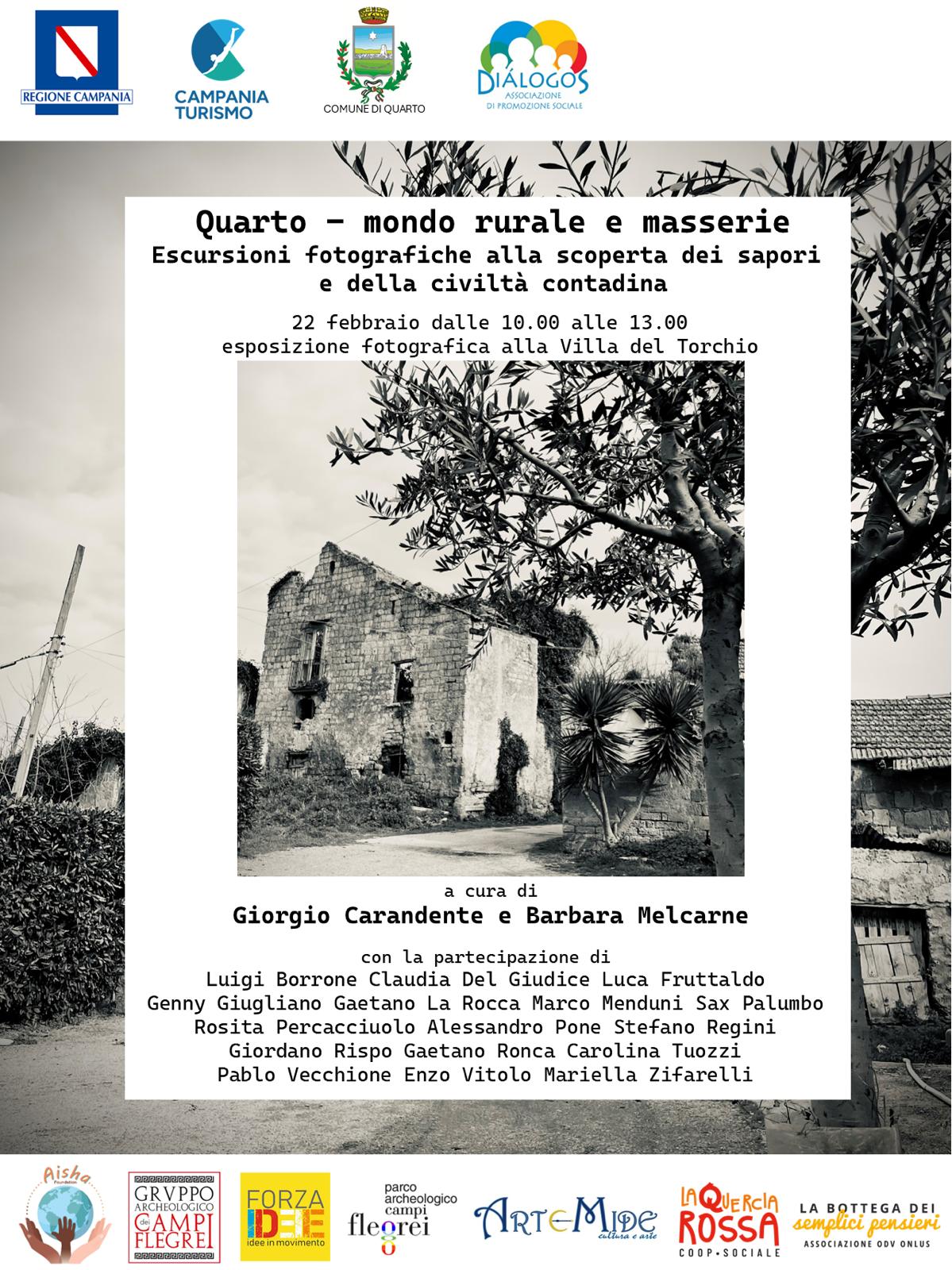 “Quarto - Mondo rurale e masserie”, mostra fotografica sabato 22 febbraio nell’Area Archeologica della Villa del Torchio