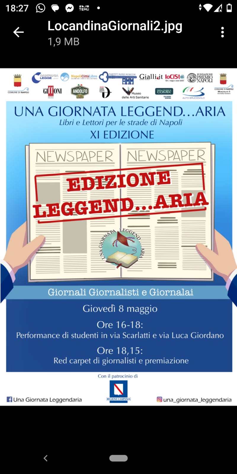 Teatro Diana, lunedì 28 'Una Giornata Leggend... aria'