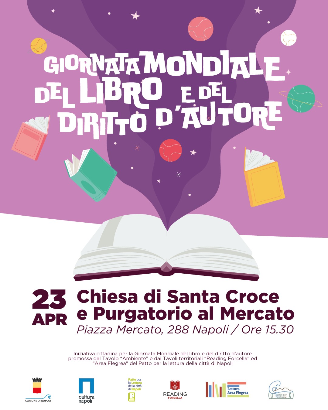 Giornata mondiale del libro e del diritto d'autore, il 23 aprile in Piazza Mercato