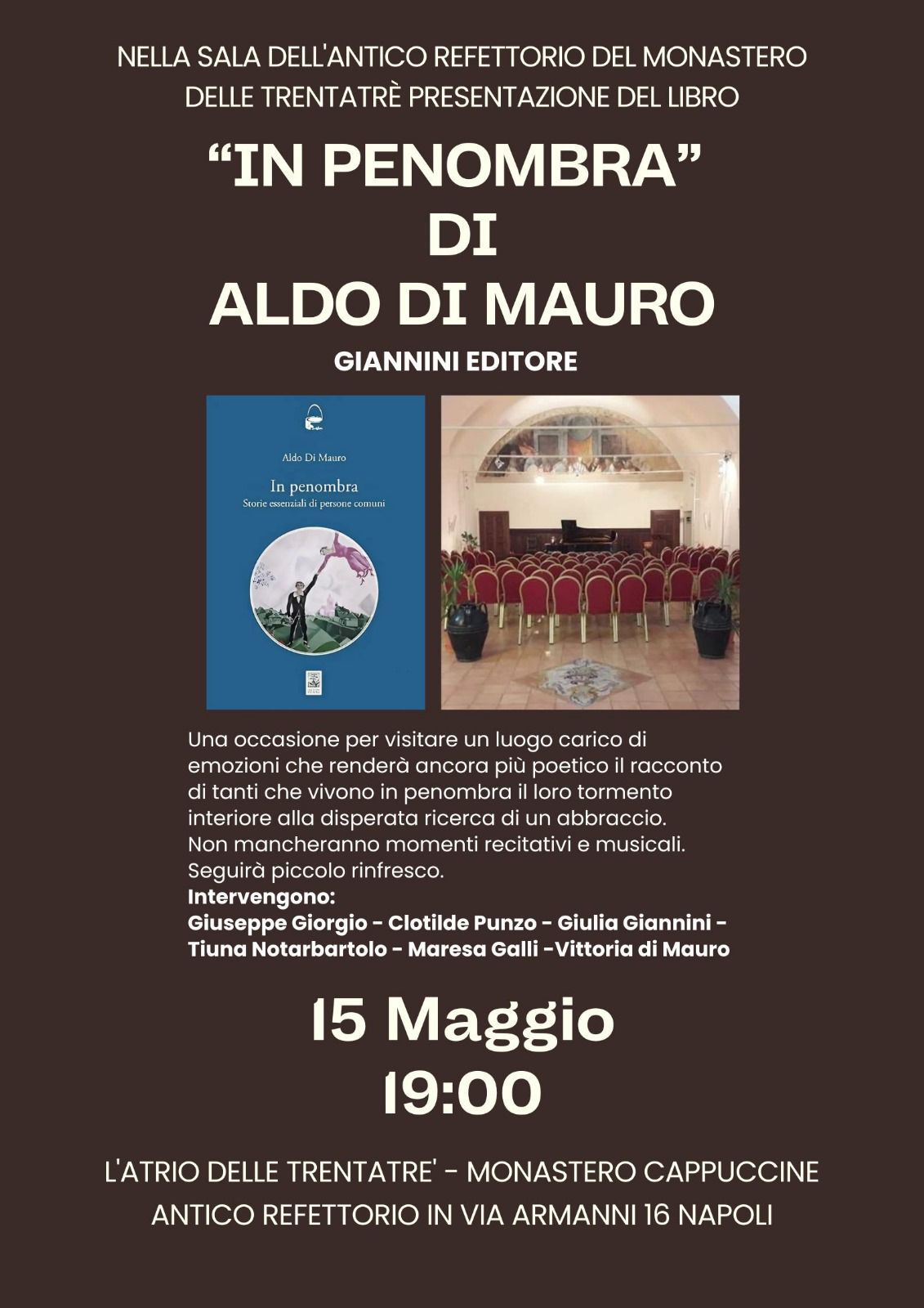 Al Monastero delle Cappuccine Aldo Di Mauro presenta “In Penombra”