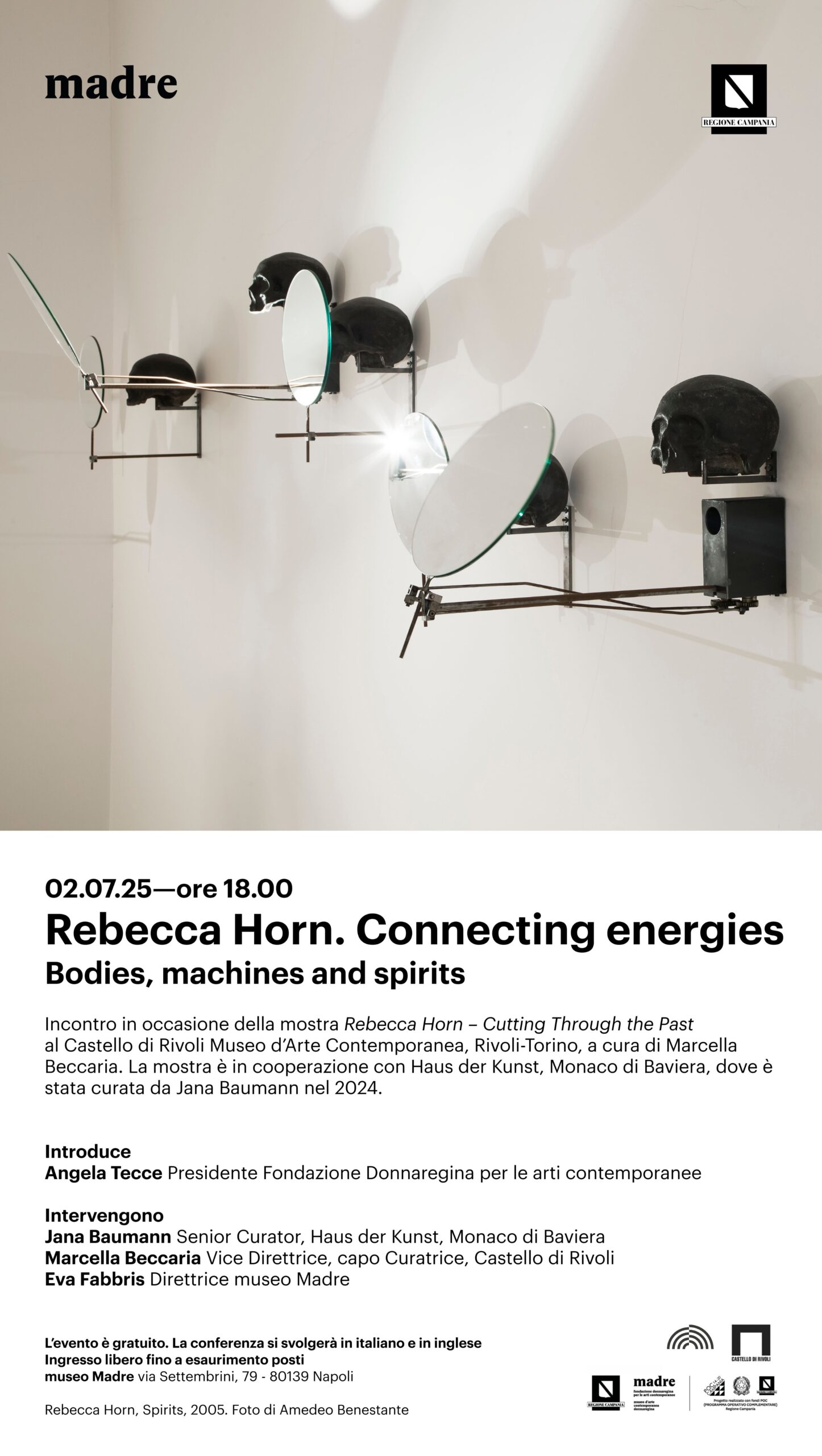 “Rebecca Horn - Connecting energies. Bodies, machines and spirits”, il 2 luglio al Museo Madre