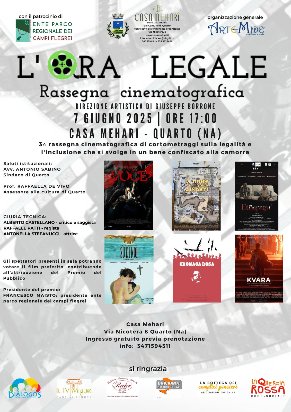 Quarto, sabato 7 giugno a Casa Mehari la III edizione del festival "L'Ora Legale"