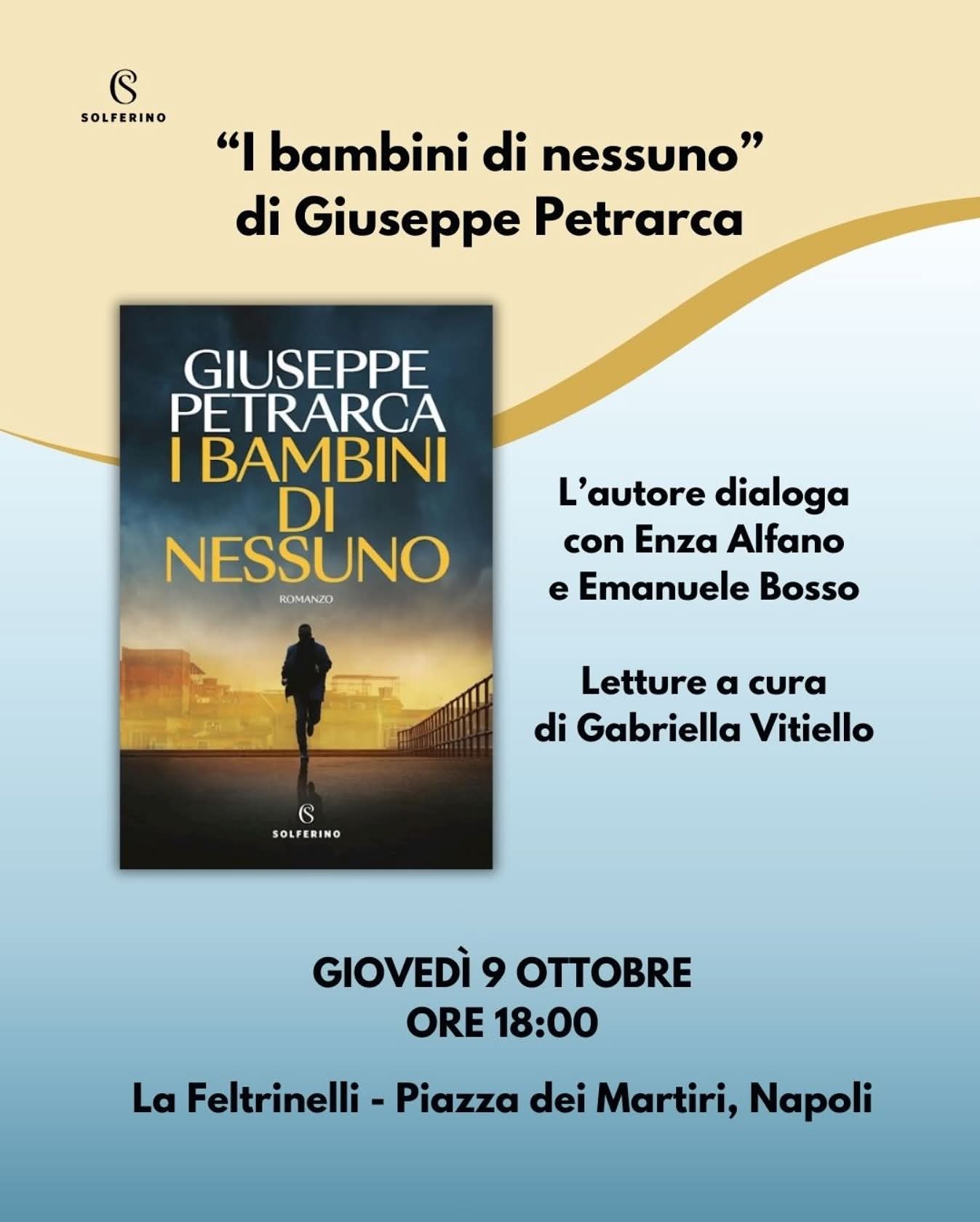 Giuseppe Petrarca torna in libreria con “I bambini di nessuno”: presentazione il 9 ottobre alla Feltrinelli