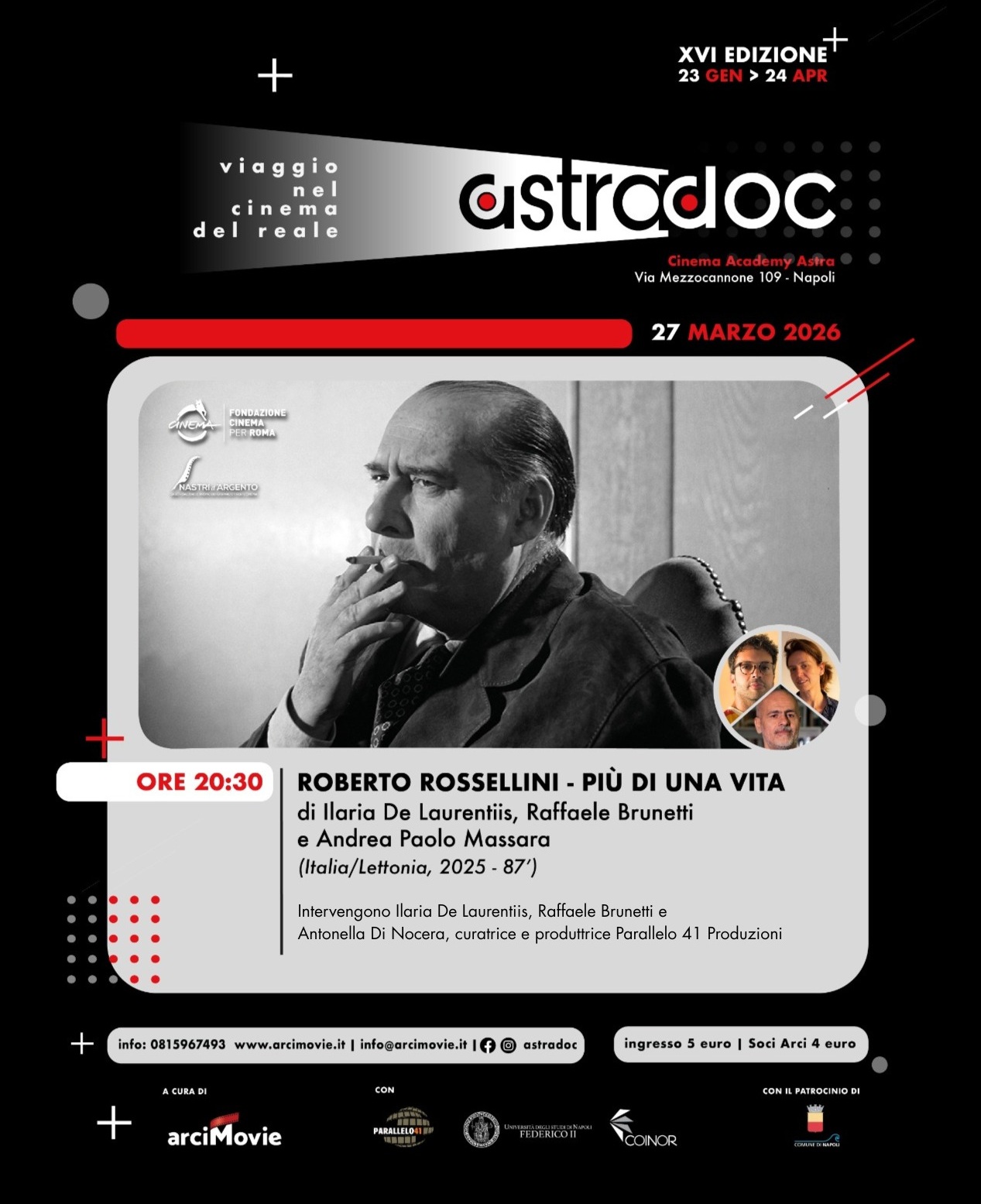 AstraDoc omaggia Rossellini: al cinema Astra il documentario premiato ai Nastri d’Argento